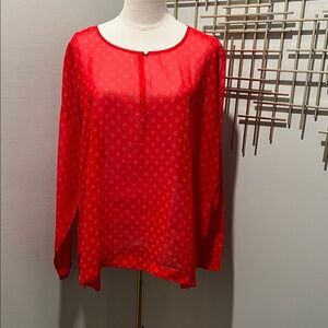 Old Navy Red Patterned Blouse
